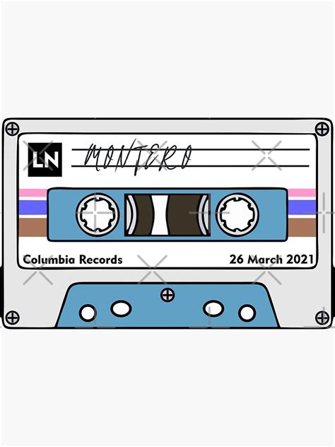 "lil nas x montero cassette" Sticker by vandakhoshgelle | Redbubble