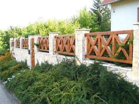 Stone and square timber fence | Easy fence, Front yard, Garden ...