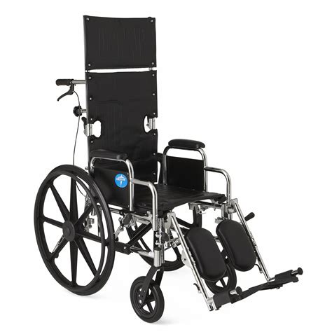 Medline Reclining Narrow Wheelchair with 16"W x 17"D Seat - MDS808350 ...