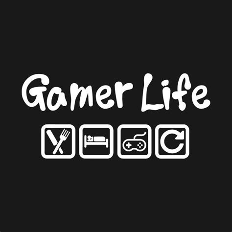 Check out this awesome 'GAMER+LIFE+-+EAT+SLEEP+GAME+REPEAT' design on @TeePublic! | Gamer quotes ...