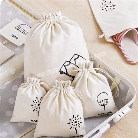 Wholesale cotton fabric drawstring jewelry bag for packing