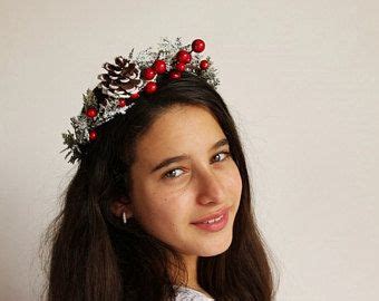 Pine Cone Winter Crown, Holly Berry Halo, Christmas Crown, Frosted ...