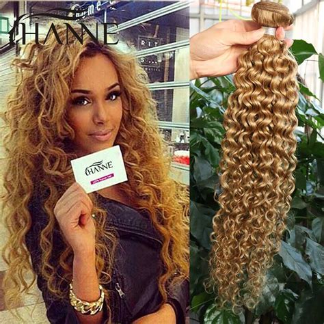 Malaysian curly hair 4 bundles honey blonde curly weave remy human hair weft afro kinky curly ...