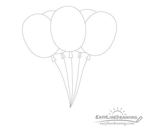 How to Draw Balloons Step by Step - EasyLineDrawing