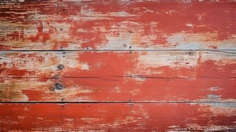 Time Worn Wooden Surface Showcasing Traces Of Faded Red Paint Vintage Wood Backdrop Background ...