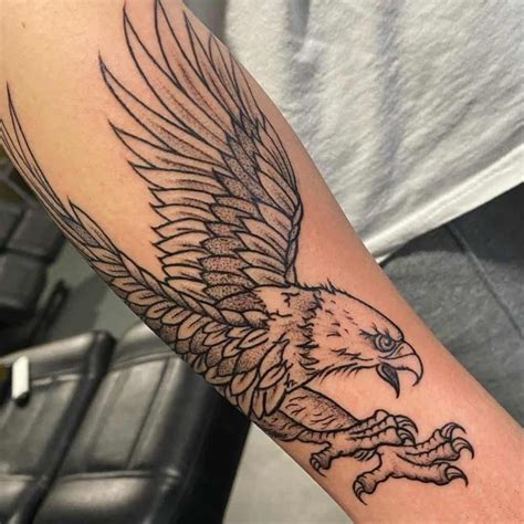 Eagle Forearm Tattoo in 2021 | Eagle tattoo, Back of forearm tattoo, Cowboy tattoos