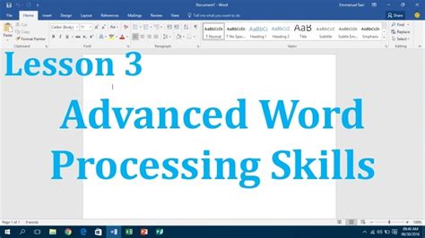 Lesson 3 advanced word processing skills