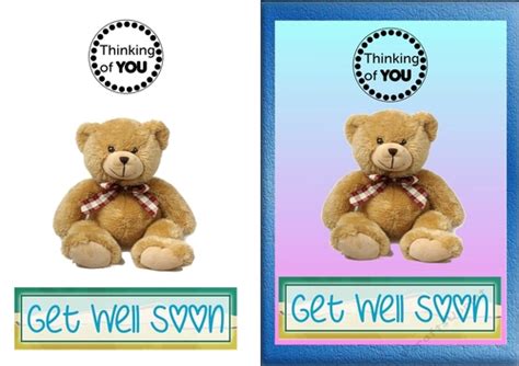 Get Well Soon Teddy Bear Card - CUP819091_83674 | Craftsuprint