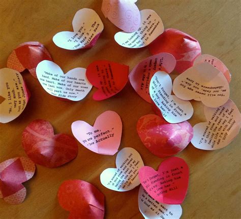 Dimensional Paper Hearts with Romantic Movie Quotes – Tamara Central