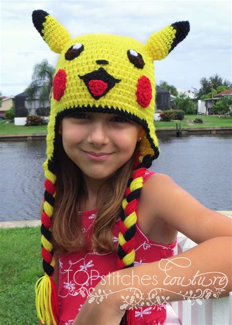 Pikachu Hat Crochet Pattern Pokemon Crochet Hat Pattern | Etsy | Crochet hats, Crochet hat ...
