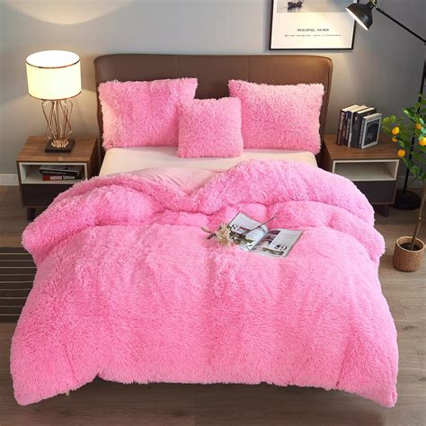 Amazon.com: Dekoresyon Plush Duvet Cover Set, Luxury Ultra Soft Velvet Duvet Cover Set Fluffy ...