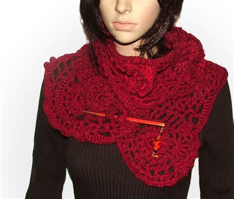 Red Freeform Crochet Lace Scarf - Renate Kirkpatrick's Freeform Crochet ...