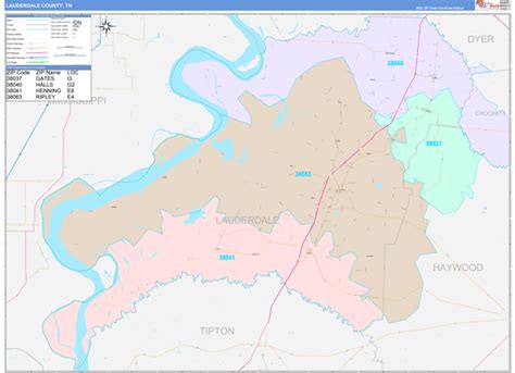 Lauderdale County, TN Wall Map Color Cast Style by MarketMAPS - MapSales