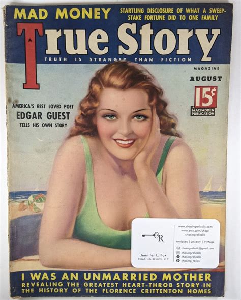 Vintage Magazine True Story August 1936 Truth is Stranger | Etsy