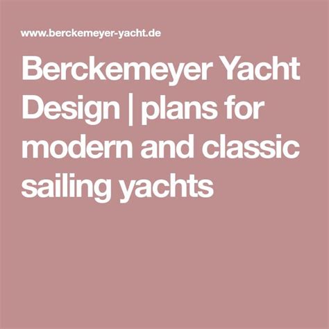 Berckemeyer Yacht Design | plans for modern and classic sailing yachts ...