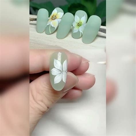 Lily Flower Nail Art Tutorial - YouTube