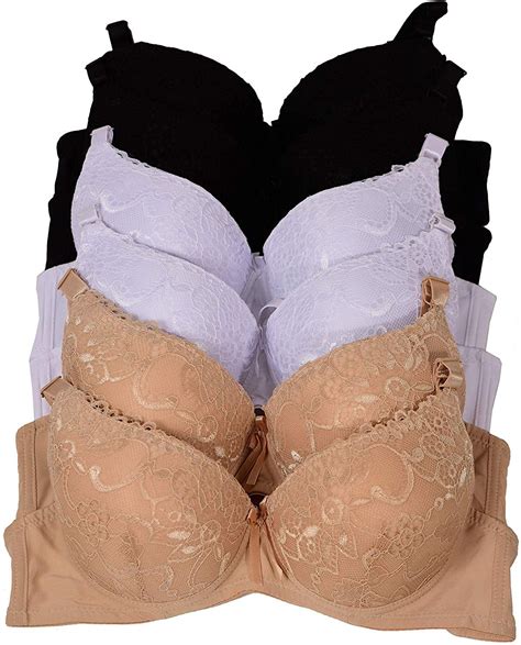 6 Pieces Full Cup Lace Gentle Push Up Pushup B/C Bra (34B) - Walmart.com