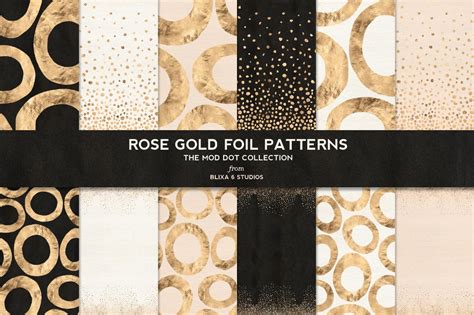 Rose Gold Mod Dot Foil Patterns | Graphic Patterns ~ Creative Market