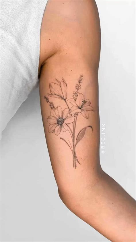 dainty flower tattoo ideas 🌸 | Tattoos for women flowers, Flower tattoo ...