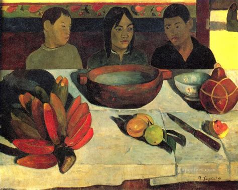 The Meal The Bananas Post Impressionism Primitivism Paul Gauguin Painting in Oil for Sale