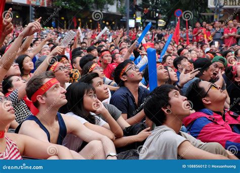 Portrait of Vietnamese Football Fans Editorial Photography - Image of ...