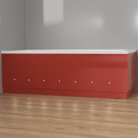 Luxury Red 2 Piece adjustable Bath Panels with LED Lights