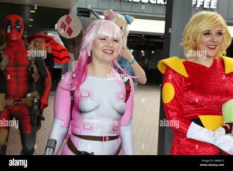 Birmingham, UK. 18th March, 2017. MCM Comic Con at NEC in Birmingham. Visitors come dressed in ...