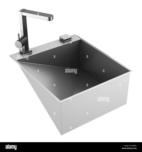 modern metal sink isolated on white background Stock Photo - Alamy