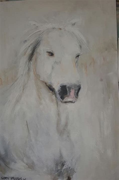 White Brumby Painting by Sandy Muston - Fine Art America