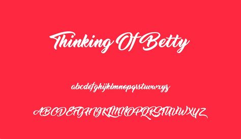 Thinking Of Betty free font