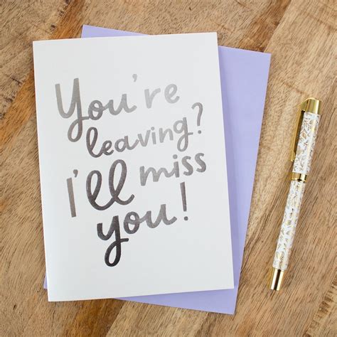 I'll Miss You Card Leaving Card Goodbye and Good Luck - Etsy