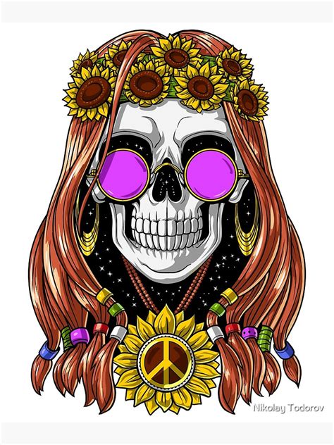 "Hippie Skull" Poster for Sale by underheaven | Redbubble