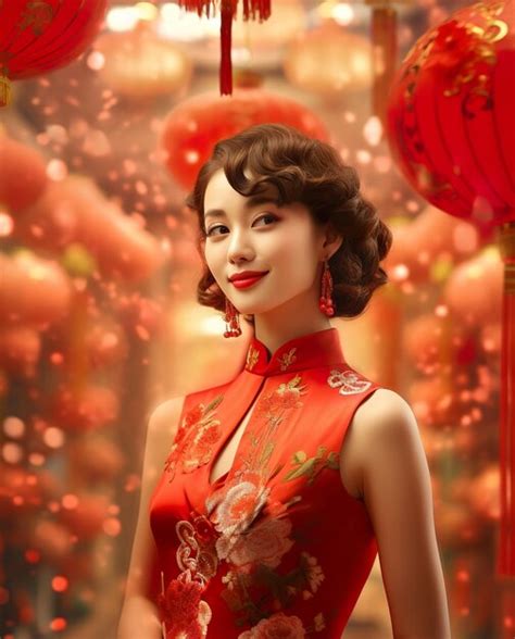 Premium Photo | Beautiful Chinese woman wears traditional clothes during the Lunar New Year