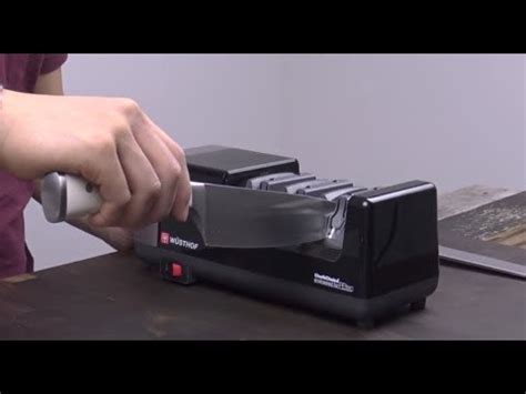 How To Sharpen On Wusthof Electric Knife Sharpener by Chef's Choice - YouTube