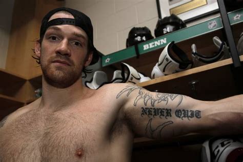 Hockey Players with Tattoos | Jordie Benn bicep tattoo: ‘never quit ...