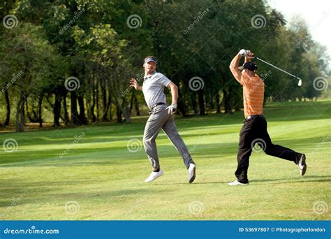 Friends Having Fun In Golf Course Stock Photo - Image: 53697807