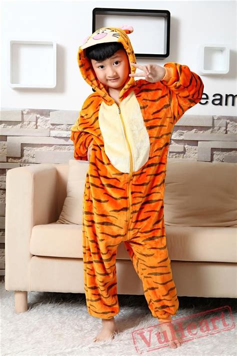 Tigger Kigurumi Onesies Pajamas Costumes for Boys & Girls Winter | Boy ...