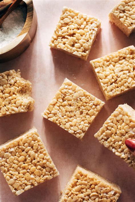 Salted Caramel Rice Krispie Bars Recipe - Pinch of Yum