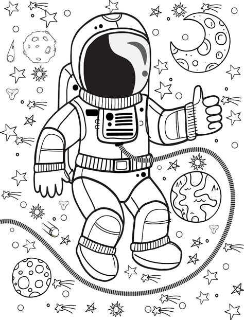 Free ASTRONAUT & SPACE Coloring Pages for Download (Printable PDF ...