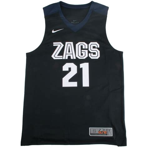 Nike Gonzaga Bulldogs Replica Basketball Jersey - #21 - Black