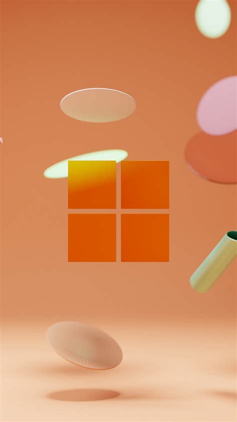 Windows 11 Wallpaper 4K, Orange background