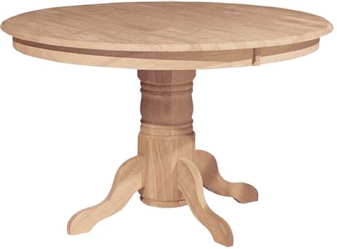 Round Table w/ Traditional Pedestal Solid Real Wood Traditional Round ...