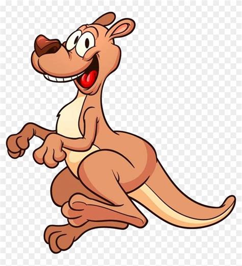 Clip Art Laughing Happy Kangaroos - Jumping Kangaroo Cartoon - Free Transparent PNG Clipart ...