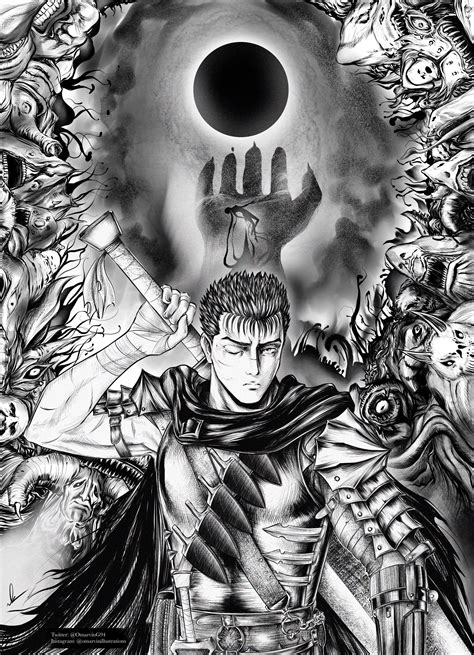 [ART] Recently finished this drawing! Which took approx. 25 hours (Berserk) : r/manga