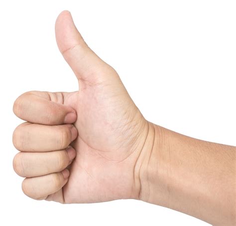 Hand showing thumbs up sign isolated 13795312 PNG