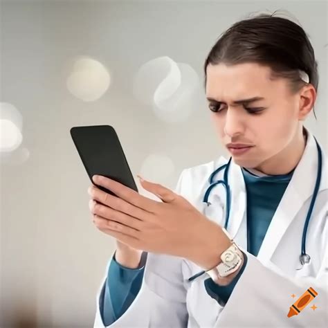 Person connecting bluetooth devices in front of a doctor on Craiyon