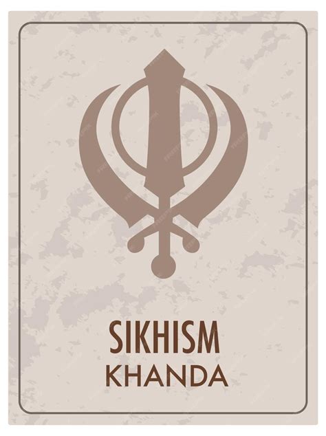 Premium Vector | Khanda Symbol Sikhism Religion Vector Cartoon Illustration