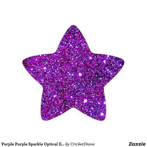 Purple Purple Sparkle Optical Illusion Art Star Sticker | Zazzle | Purple confetti, Purple ...