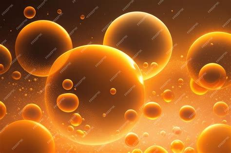 Premium AI Image | Many orange bubbles abstract background