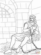Peter In Prison Coloring Page  Coloring Home sketch template